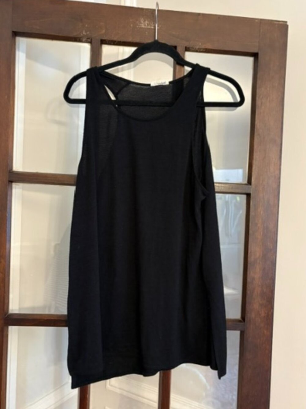 Aritzia Wilfred Free Black Tunic-Length Tank, Size Medium